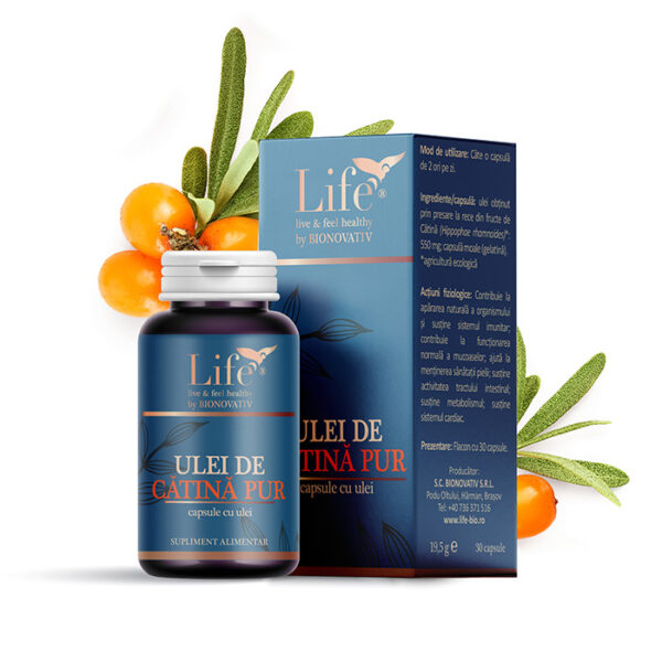 ULEI DE CĂTINĂ PUR – capsule - sursă naturală de vitamina A și E - Life Bio