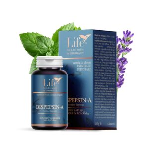 DISPEPSIN-A – 30 de capsule - combate indigestia și greața 🤢 - Life Bio