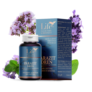 PARAZIT DREN - capsule cu 7 uleiuri esențiale integrale - sprijină buna funcționare a sistemului digestiv, ajută la distrugerea și eliminarea paraziților